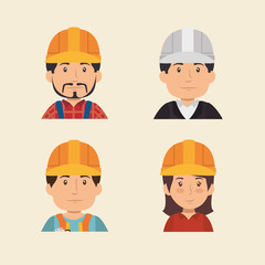 construction professional avatar character vector illustration design