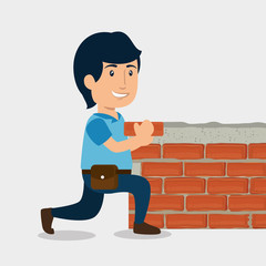 construction professional avatar character vector illustration design