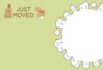 引っ越しの挨拶状（はがきサイズ）
