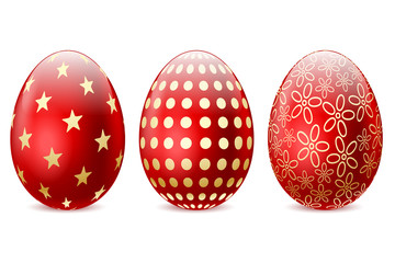  Red Easter Egg on white. Illustration Vector.