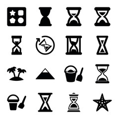 Set of 16 sand filled icons