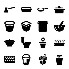 Set of 16 pot filled icons