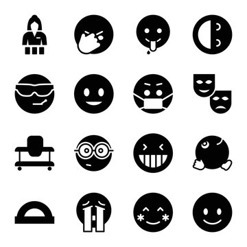 Set of 16 cheerful filled icons