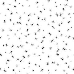 ants group isolated on white background. Seamless. Illustration Vector.