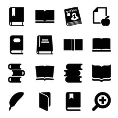 Set of 16 literature filled icons