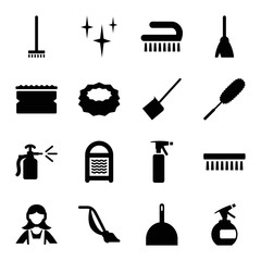 Set of 16 cleaner filled icons