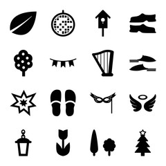 Set of 16 decorative filled icons