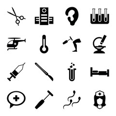 Fototapeta premium Set of 16 medical filled icons