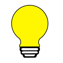 yellow light bulb isolated on white background .icon