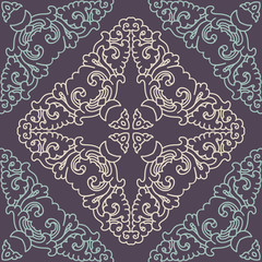 Seamless pattern texture. Indian, arabic, turkish style elements. Vintage vector card. Hand drawn doodle illustration. Floral pattern
