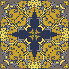 Seamless pattern texture. Indian, arabic, turkish style elements. Vintage vector card. Hand drawn doodle illustration. Floral pattern