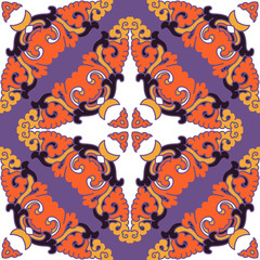 Vector abstract seamless patchwork pattern. Arabic tile texture with geometric and floral ornaments. Decorative elements for textile, book covers, print, gift wrap. Vintage boho style.