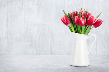 Red tulips bouquet