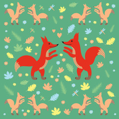Fox pattern dark green