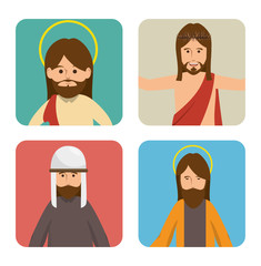 jesuschrist character religious icon vector illustration design