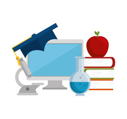 education easy learning flat icons vector illustration design