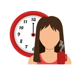 businesswoman with watch avatar icon vector illustration design