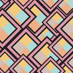 Seamless pattern of geometric shapes. Squares, rhombuses. Geometric background.