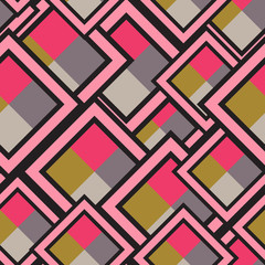 Seamless pattern of geometric shapes. Squares, rhombuses. Geometric background.