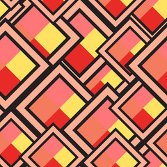 Seamless pattern of geometric shapes. Squares, rhombuses. Geometric background.