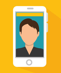 smartphone with person avatar vector illustration design