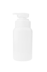 Plastic bottles, white background, skin care.