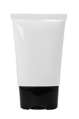 Plastic bottles, white background, skin care.