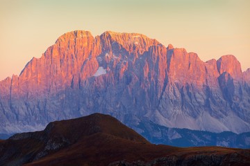 mount Civetta, Alps dolomites mountains, Italy - obrazy, fototapety, plakaty