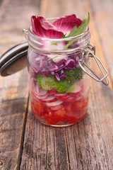 vegetable salad in jar