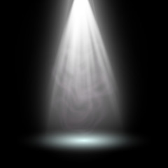 Light Spotlight white. Template for light effect isolated on black background. Vector illustration