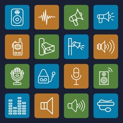 Set of 16 voice outline icons