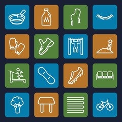 Set of 16 lifestyle outline icons