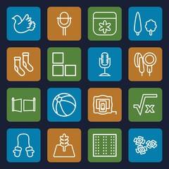 Set of 16 pattern outline icons