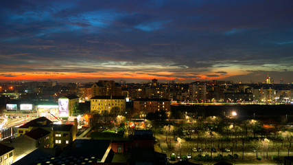 Milano city view after sunset
