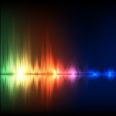 Abstract equalizer background. Green-red-blue wave.