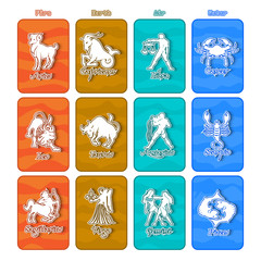 Zodiac signs.Horoscope set.Vector illustration