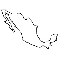 Isolated Mexican map on a white background, Vector illustration