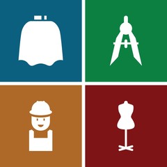 Set of 4 designer filled icons