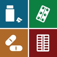Set of 4 cure filled icons