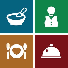 Set of 4 plate filled icons