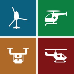 Set of 4 copter filled icons