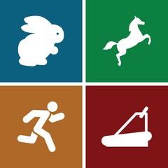 Set of 4 running filled icons