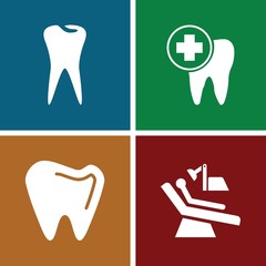 Set of 4 dentistry filled icons