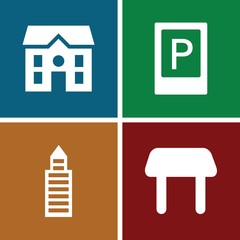 Set of 4 park filled icons