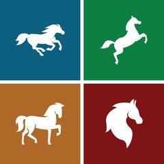 Set of 4 mustang filled icons