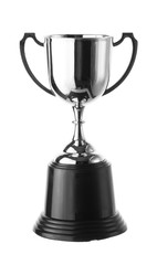 Fototapeta na wymiar Silver trophy cup isolated on white