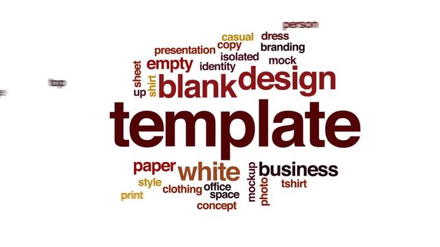 Template animated word cloud, text design animation.