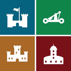 Set of 4 history filled icons