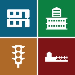 Set of 4 urban filled icons