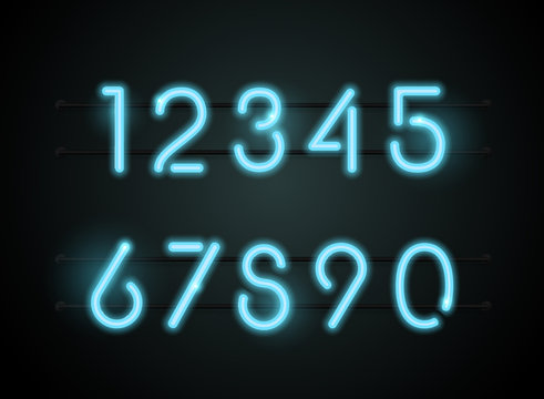 neon font number